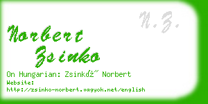 norbert zsinko business card